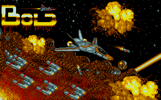 The nice title screen, featuring the fighter from the first version of BOLD.