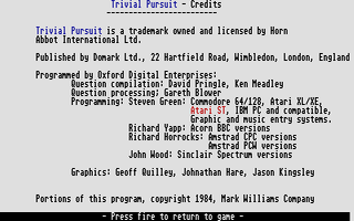 Large screenshot of Trivial Pursuit - Genus Edition