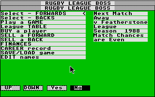 Screenshot of Rugby League boss