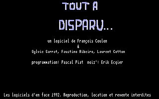 Large screenshot of Tout A Disparu