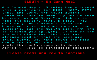 Large screenshot of Sleuth