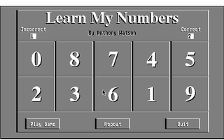 Screenshot of Learn My Numbers