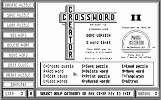 Screenshot of Crossword Creator II