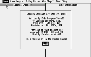 Screenshot of Cadenza Cribbage