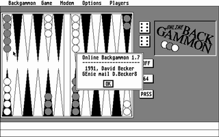 Screenshot of Online Backgammon