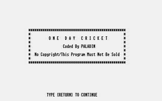 Large screenshot of One Day Cricket