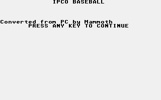 Screenshot of IPCO Baseball
