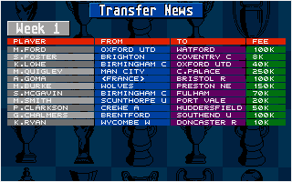 Screenshot of Championship Manager 94 - End of Season Edition