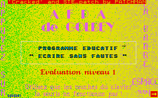 Large screenshot of Ecrire Sans Fautes - Evaluation Niveau 1