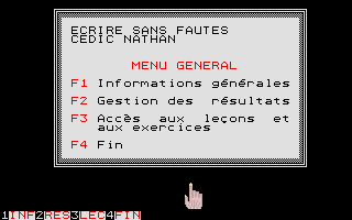 Screenshot of Ecrire Sans Fautes - Evaluation Niveau 1