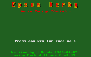 Screenshot of Epsom Derby Horse Racing Simulator