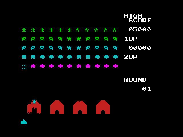 Large screenshot of Space Invaders - Godlenes