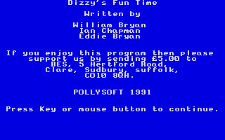 Large screenshot of Dizzy's Fun Time