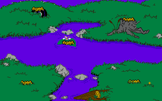 This is a never released picture of the Swamp level. This sadly never made it to the finished product.