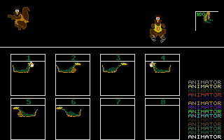 A frame by frame picture of the snake animation.