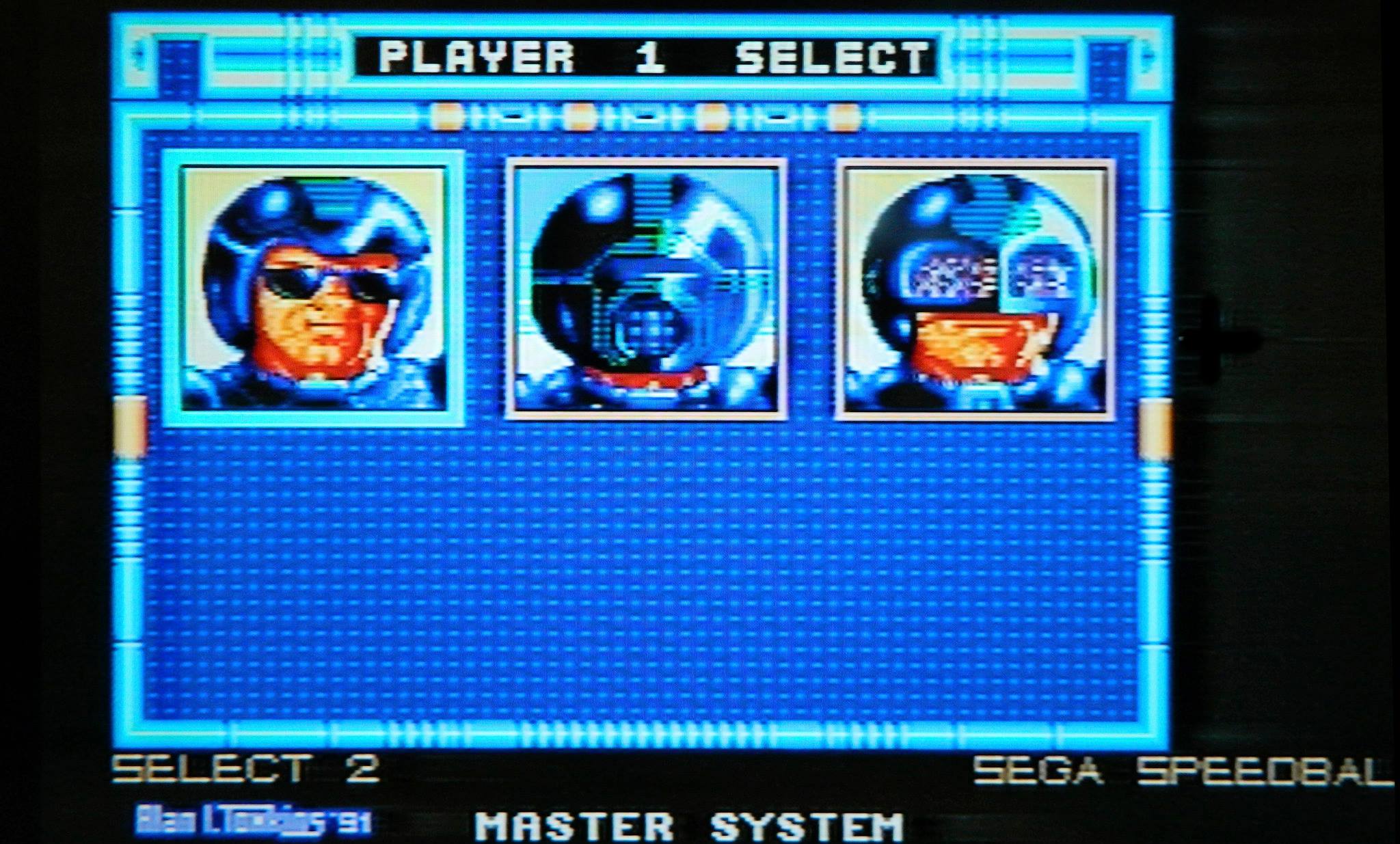 Alan did the Sega Mastersystem conversions of 'Xenon 2' and 'Speedball' (of which we see a shot over here)