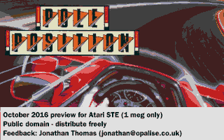 Pole Position was the first STE game by Jonathan.