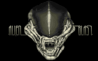 The title screen of Alien Blast ... hmmm, where have I seen this character before?