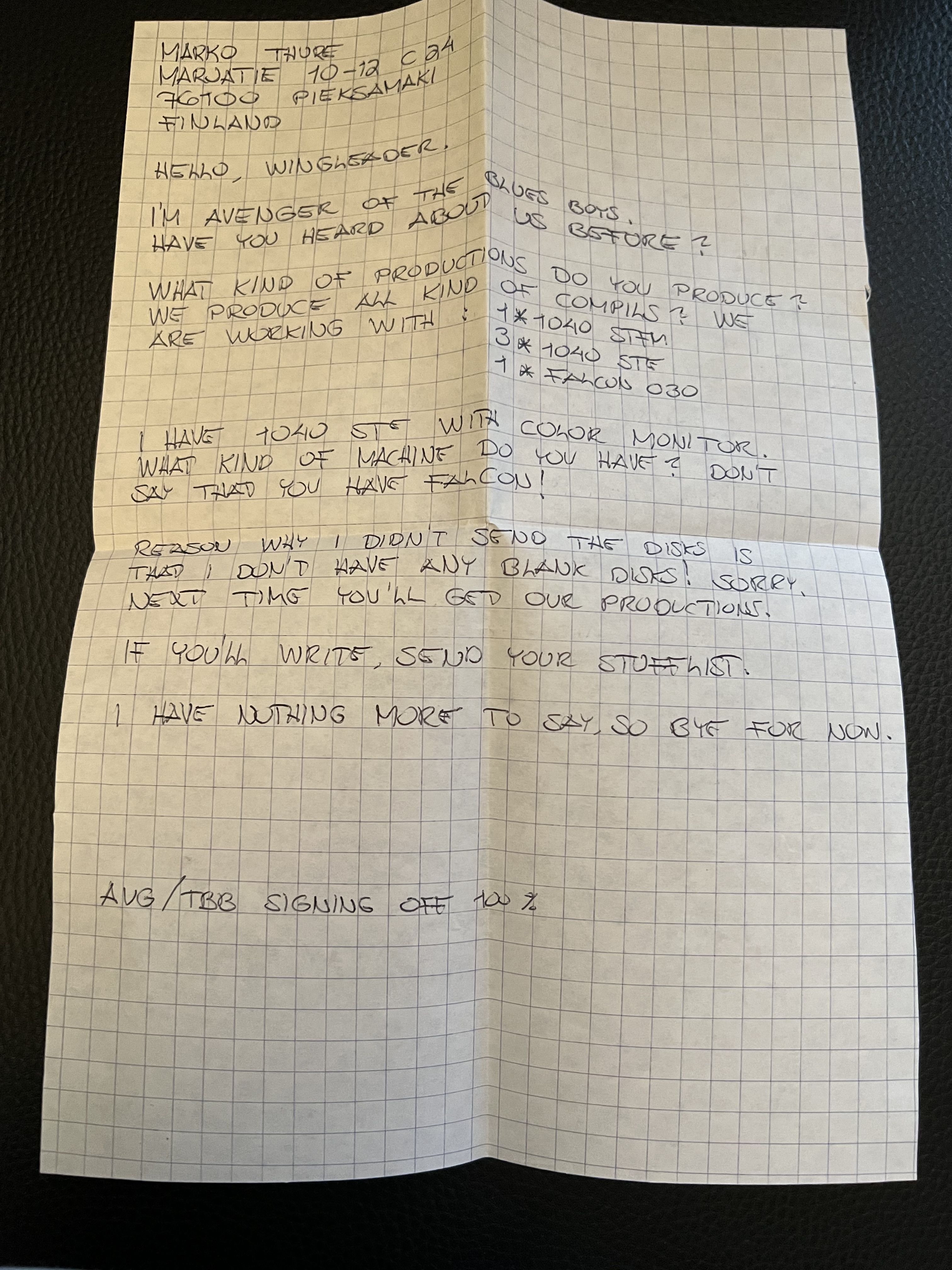 The days before email. Demo teams all over Europe wrote letters to each other.