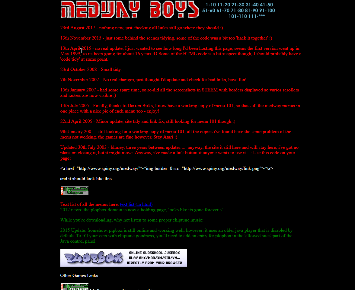 Screenshot of website Medway Boys