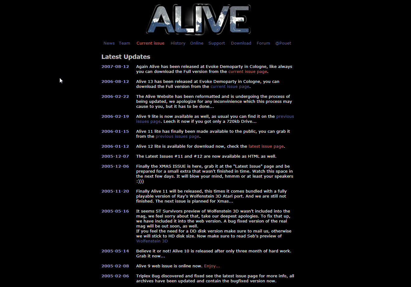 Screenshot of website Alive HQ