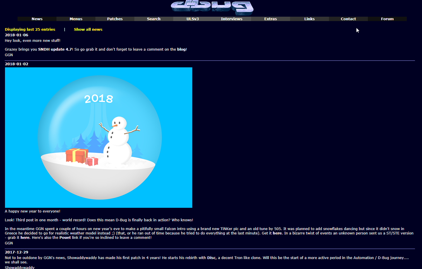 Screenshot of website Home of D-BUG