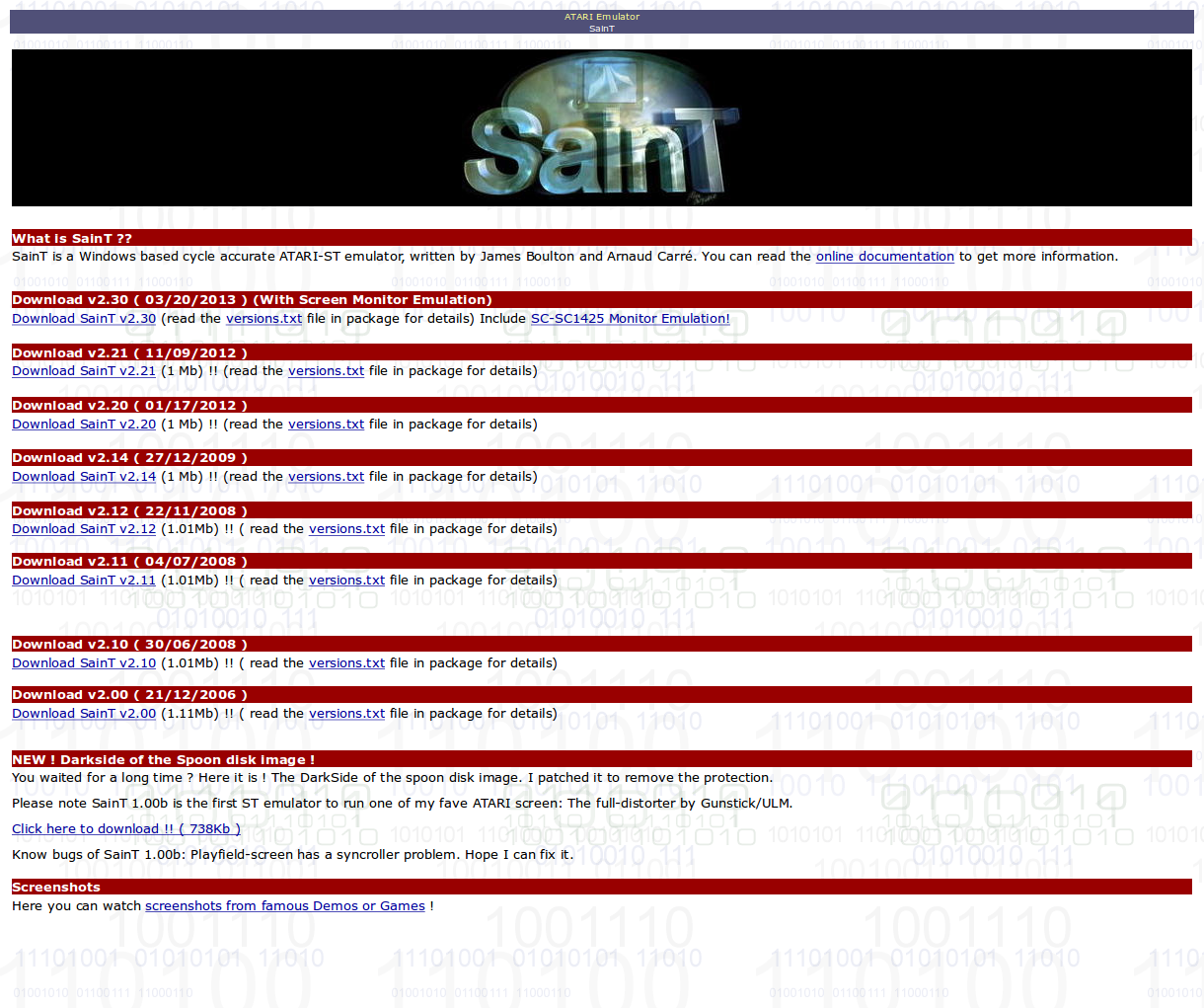 Screenshot of website SainT