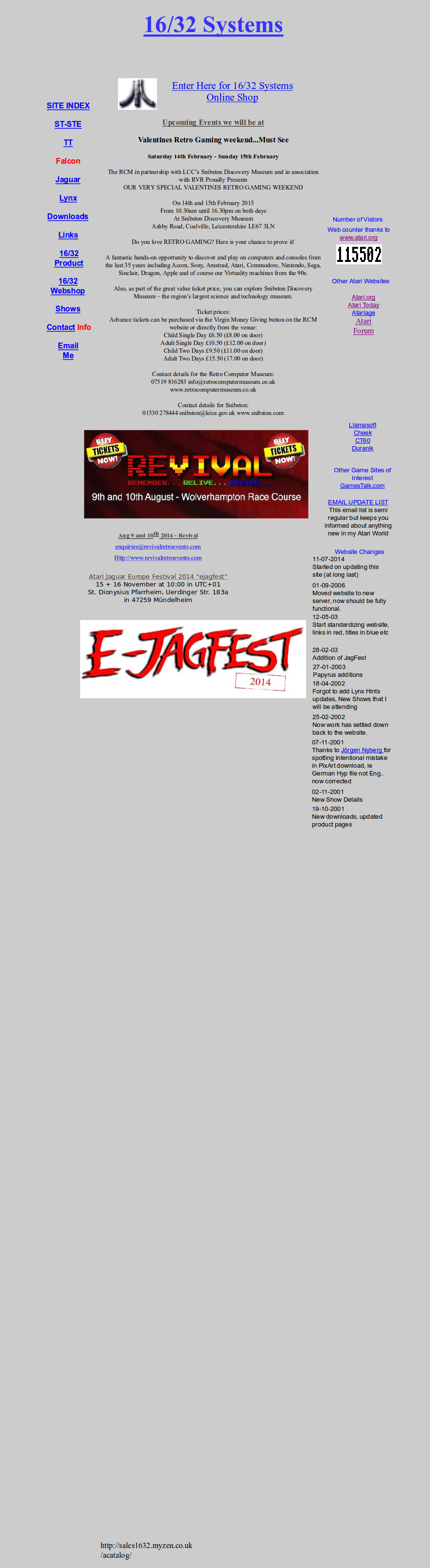 Screenshot of website 16/32 Systems